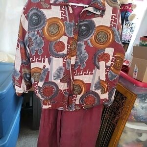 Vintage Multicolor Women's Jacket Fuda International vintage 100% silk Set Size